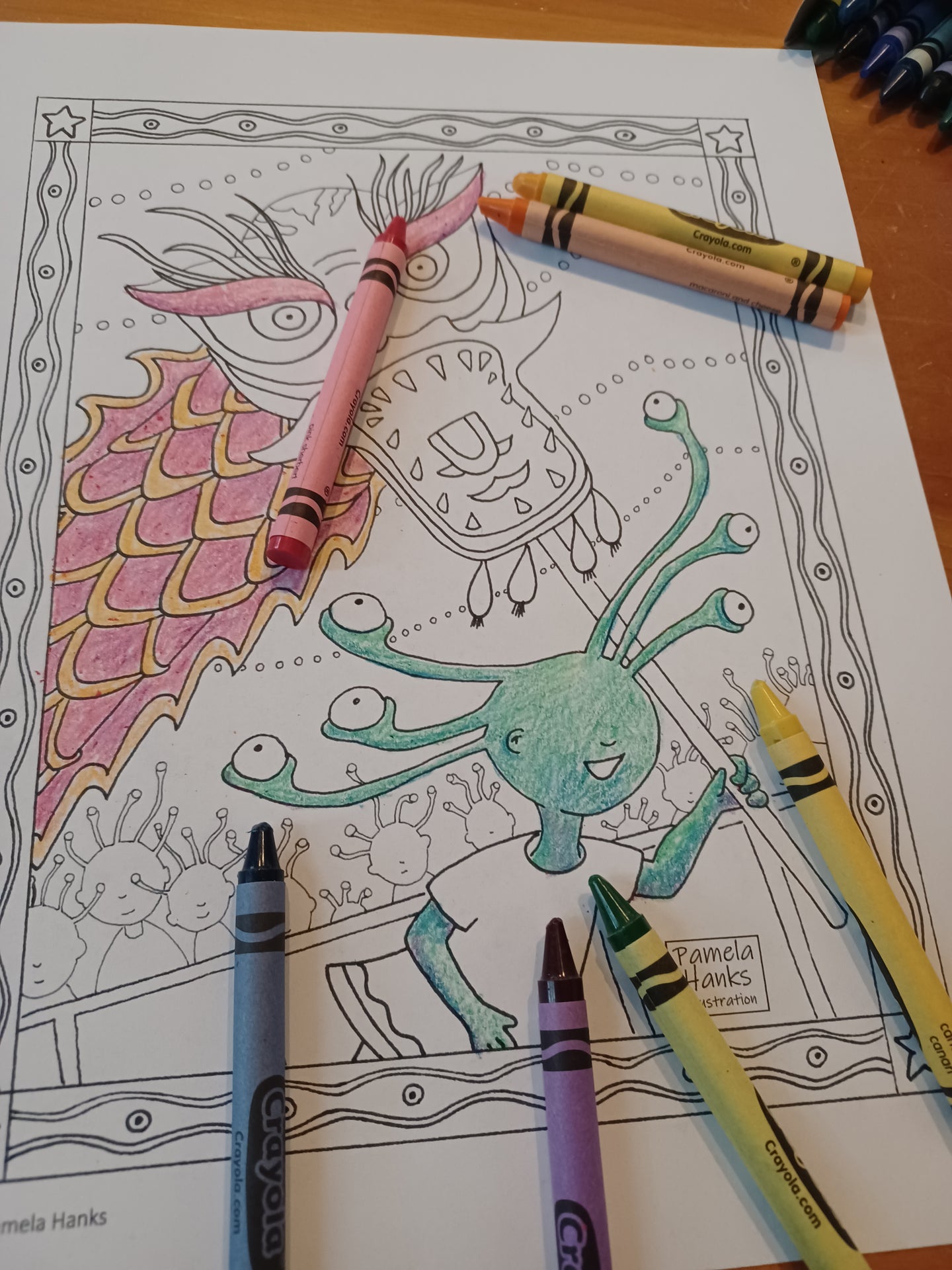 Chinese New Year Alien Coloring Page