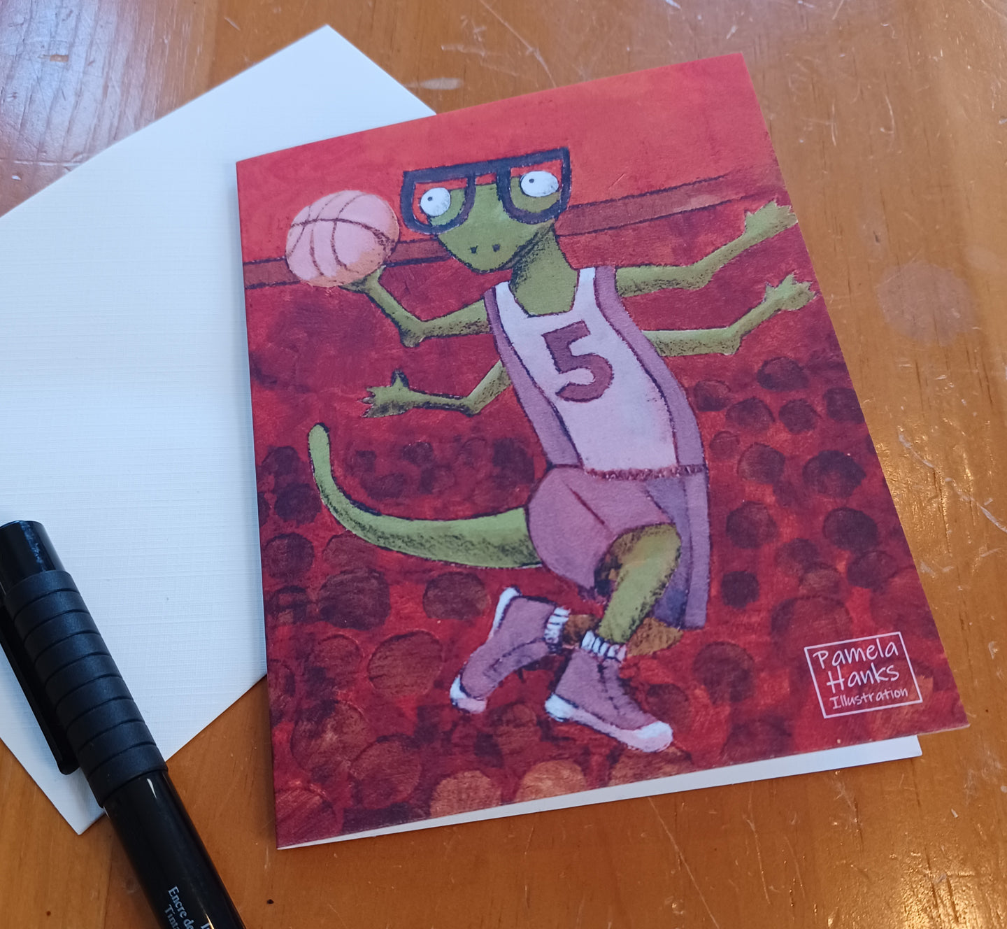 Basketball Lizard Note Card