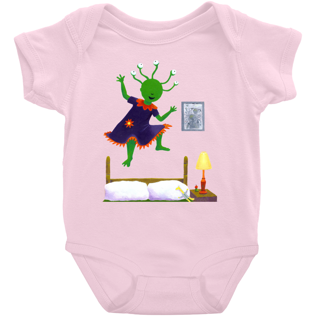 Girl Jumping on the Bed Onesies